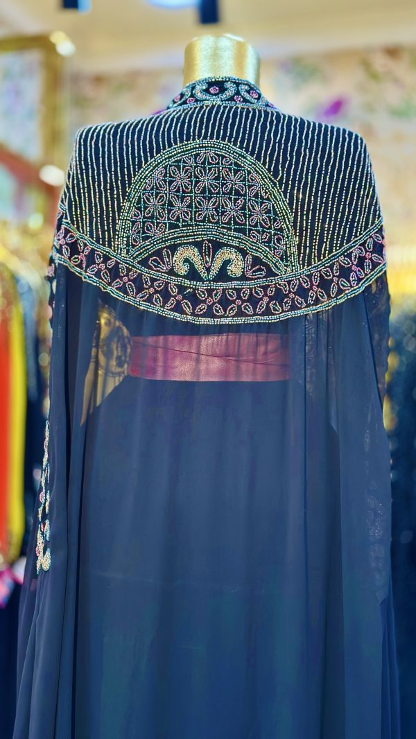 عباي شك خرز لون اسود - Image 3