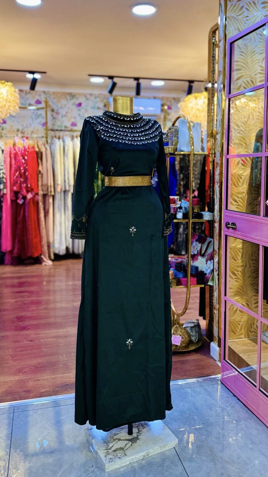 فستان مخمل بارد شك خرز