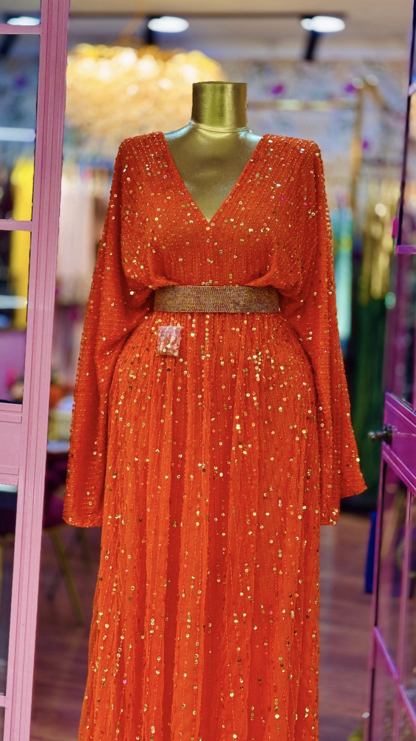 فستان شك خرز يدوي بالكامل