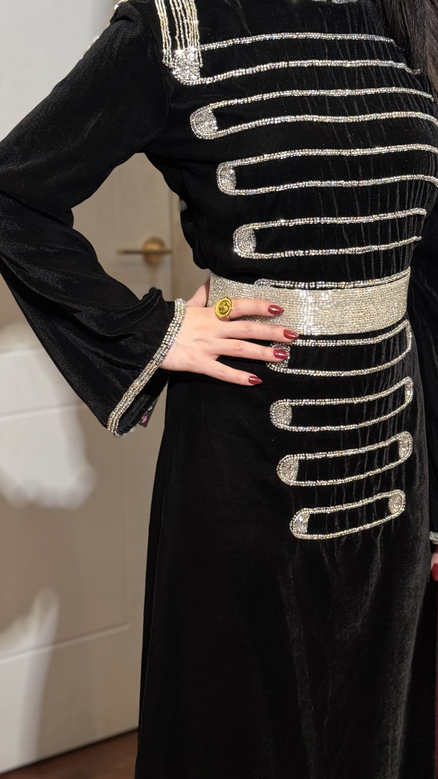 فستان مخمل شك خرز - Image 5