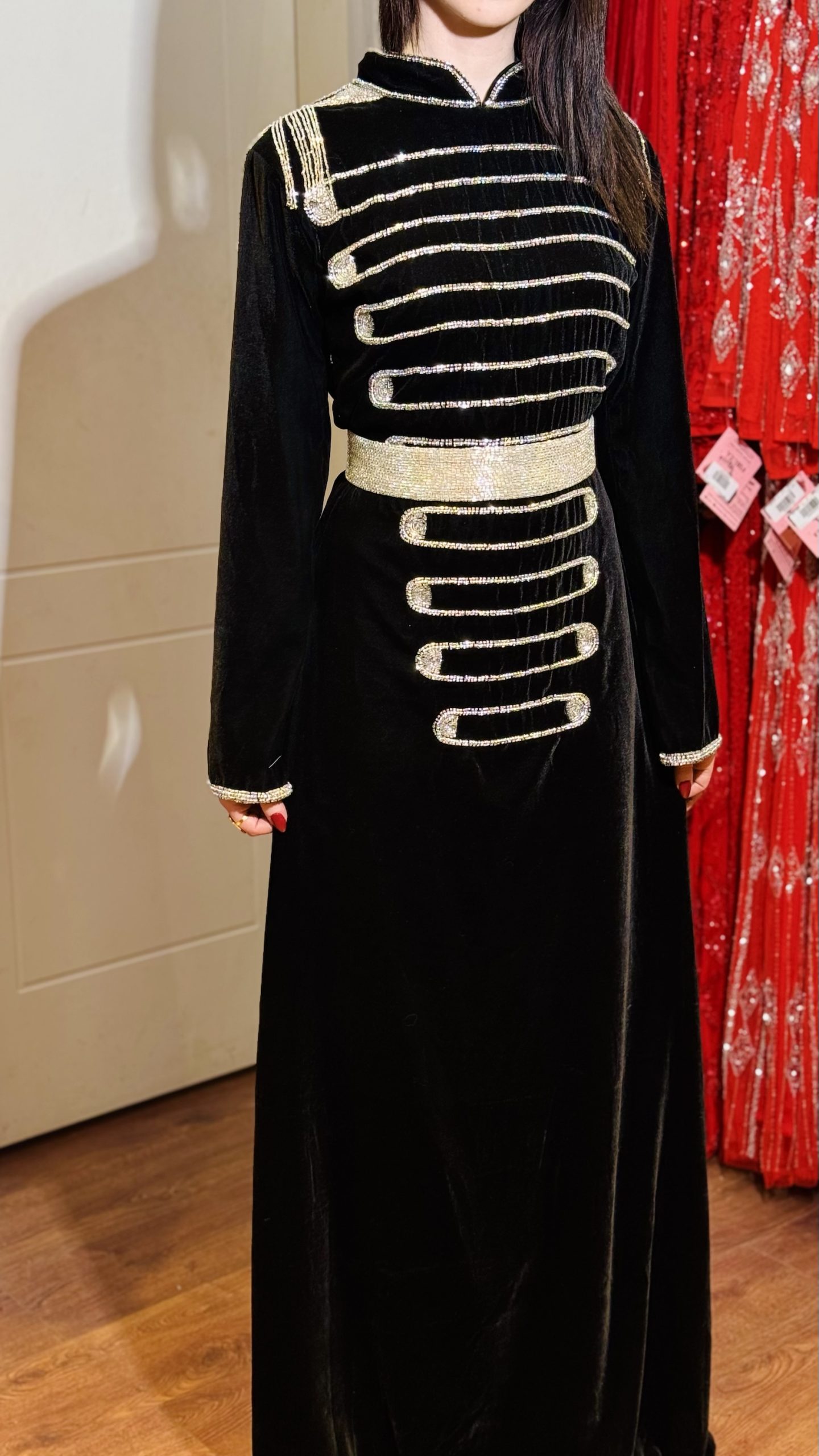 فستان مخمل شك خرز - Image 7